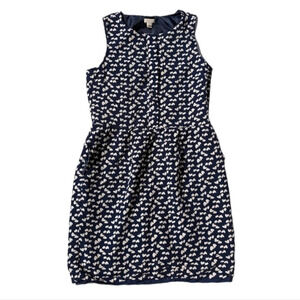 J Crew Navy  Blue w. White Heart Print Tank Top Woman's Size 2